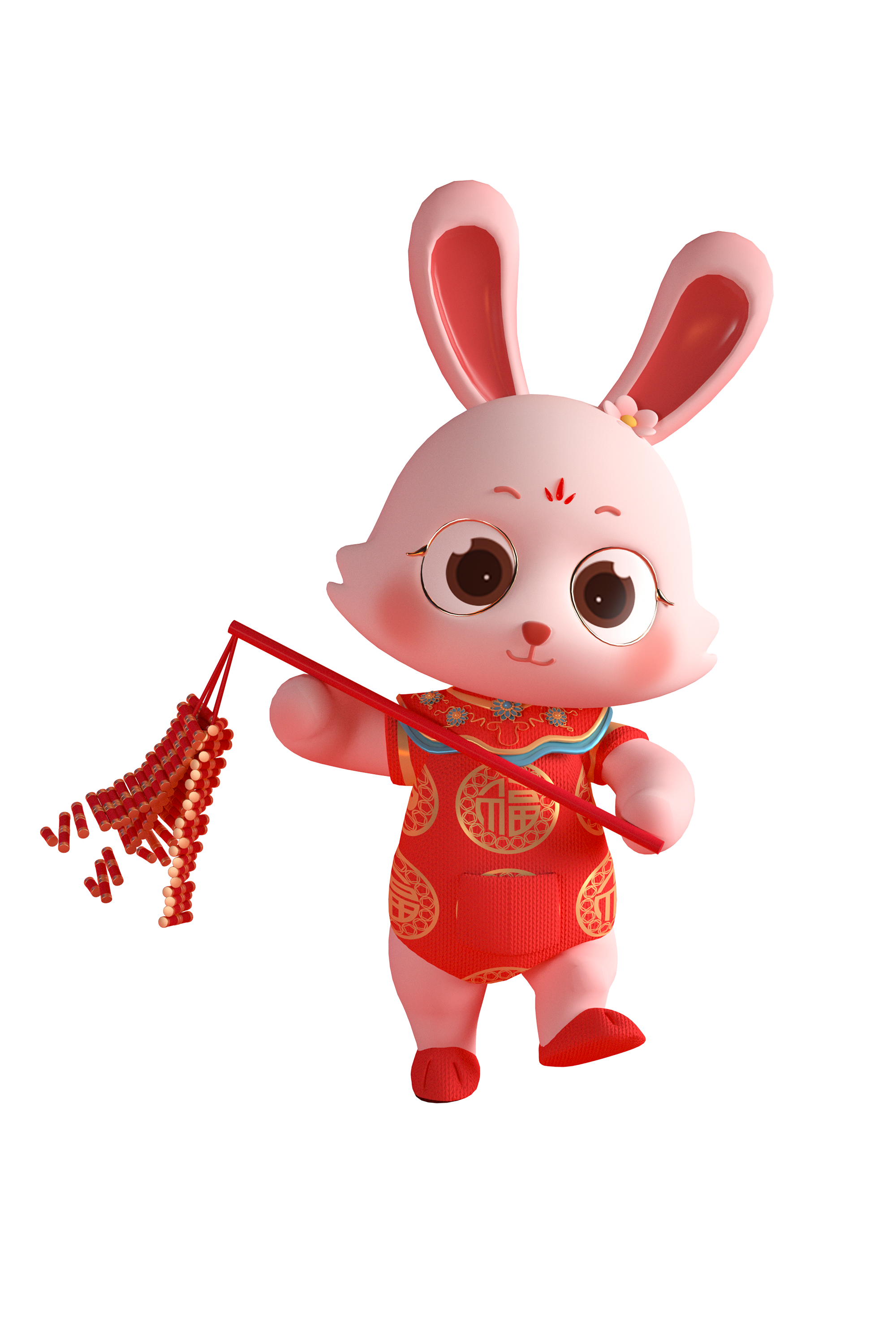 包图网_19889779兔年3D红色喜庆可爱卡通兔子.png