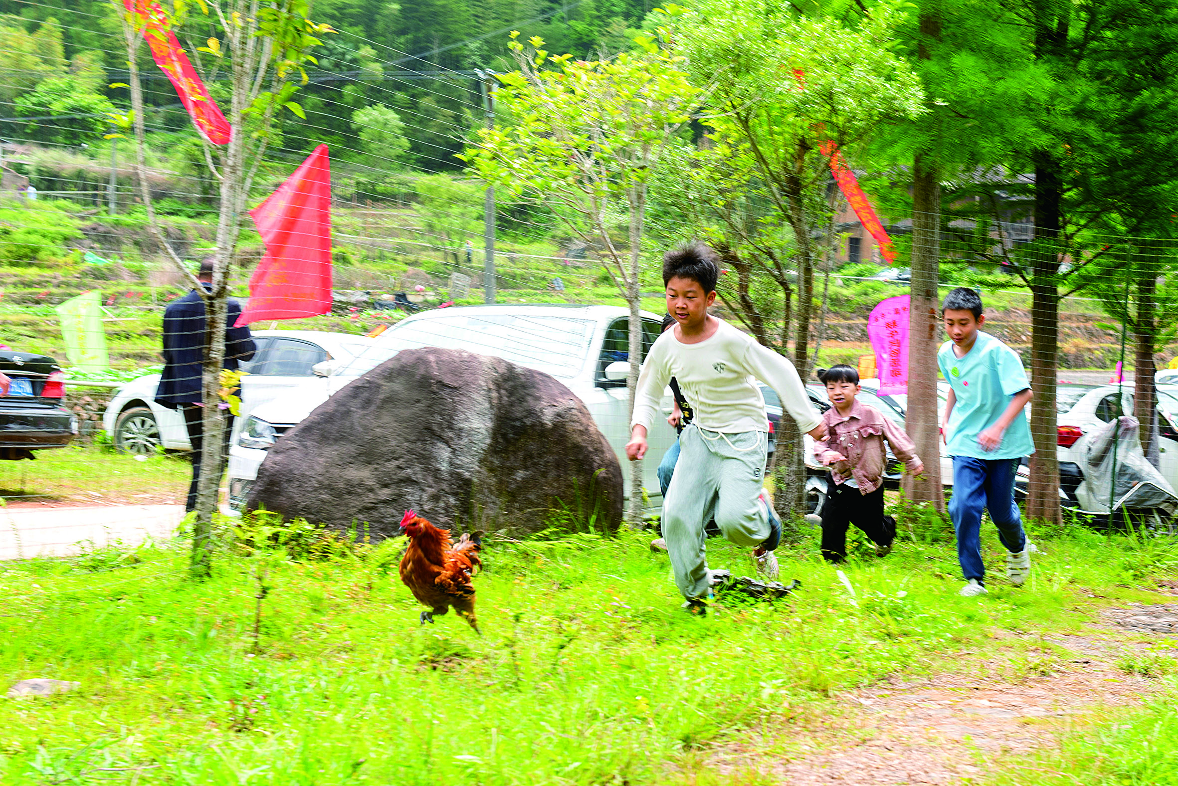 孩子们体验趣味抓鸡等农耕游戏.jpg
