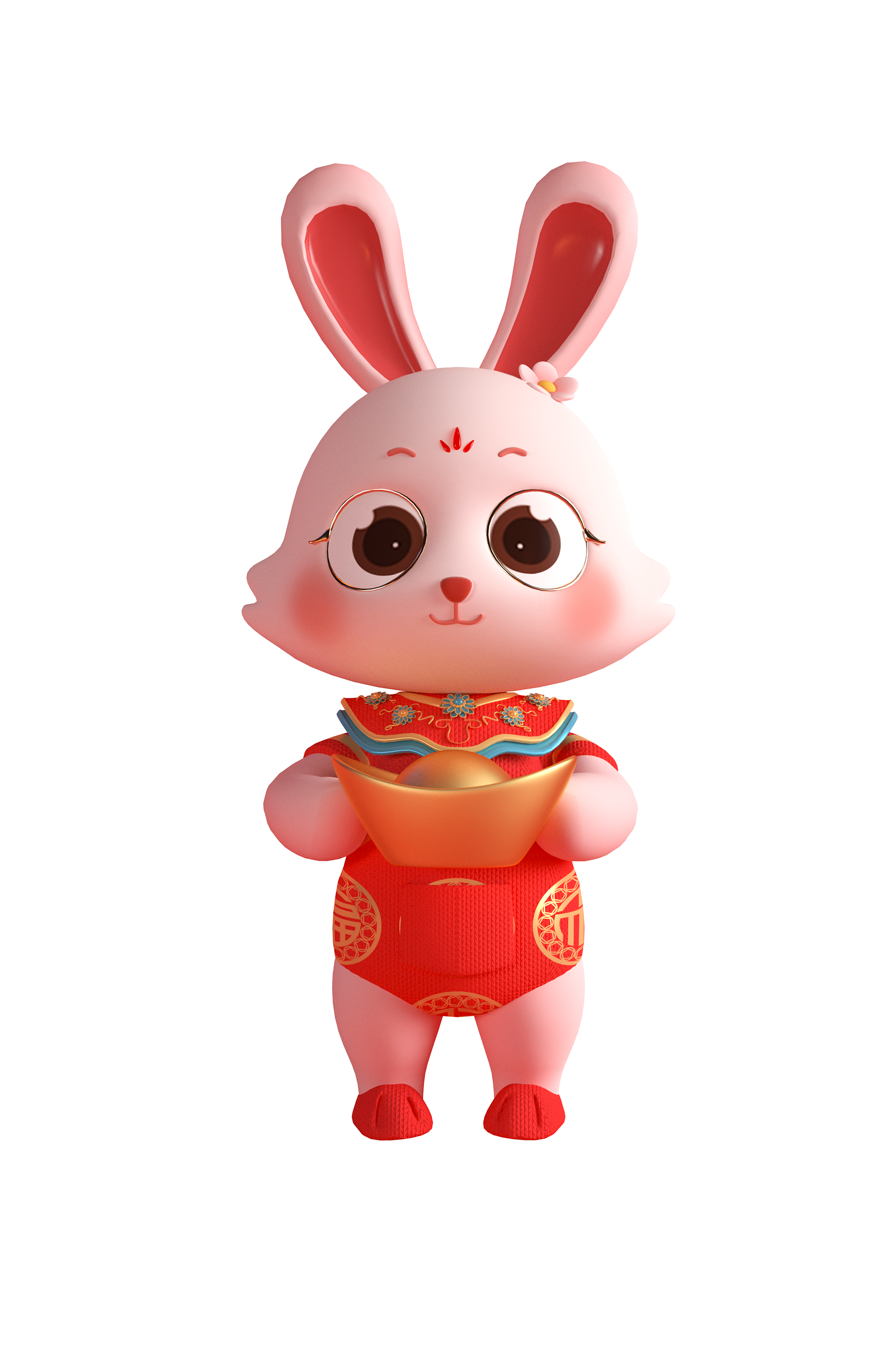 包图网_19889781兔年3D红色喜庆可爱卡通兔子3.png